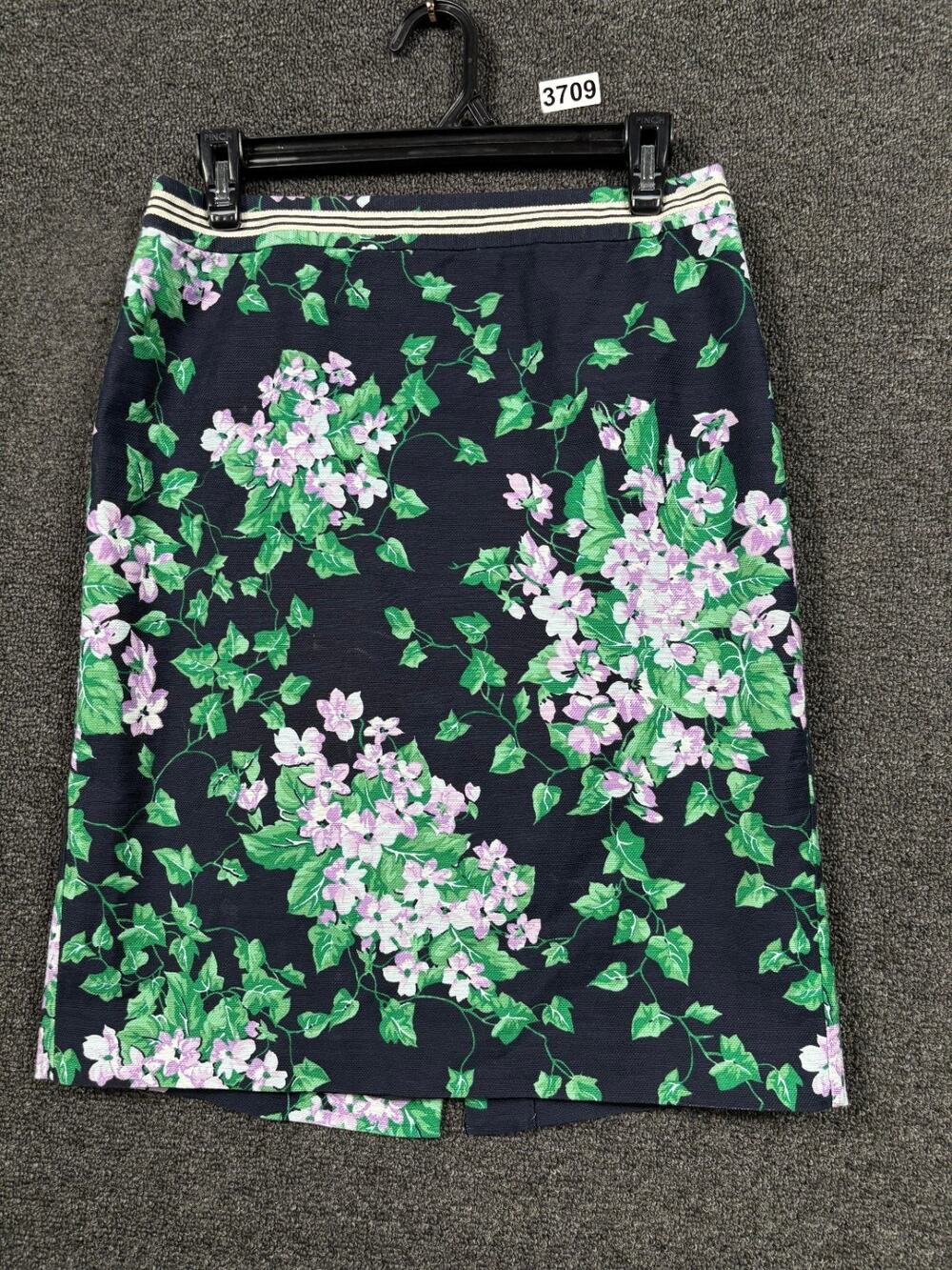 Talbots Oprah Collection Women's Floral Pencil Skirt Size 6P Black Green Classic